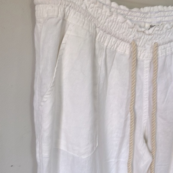 Nwt Roxy Women’s Oceanside Flare Wide Leg Sea Salt Linen Blend Pants XL - Picture 10 of 15